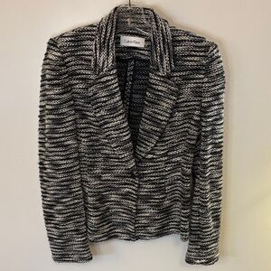 Calvin Klein Marled Black and White Soft Blazer
